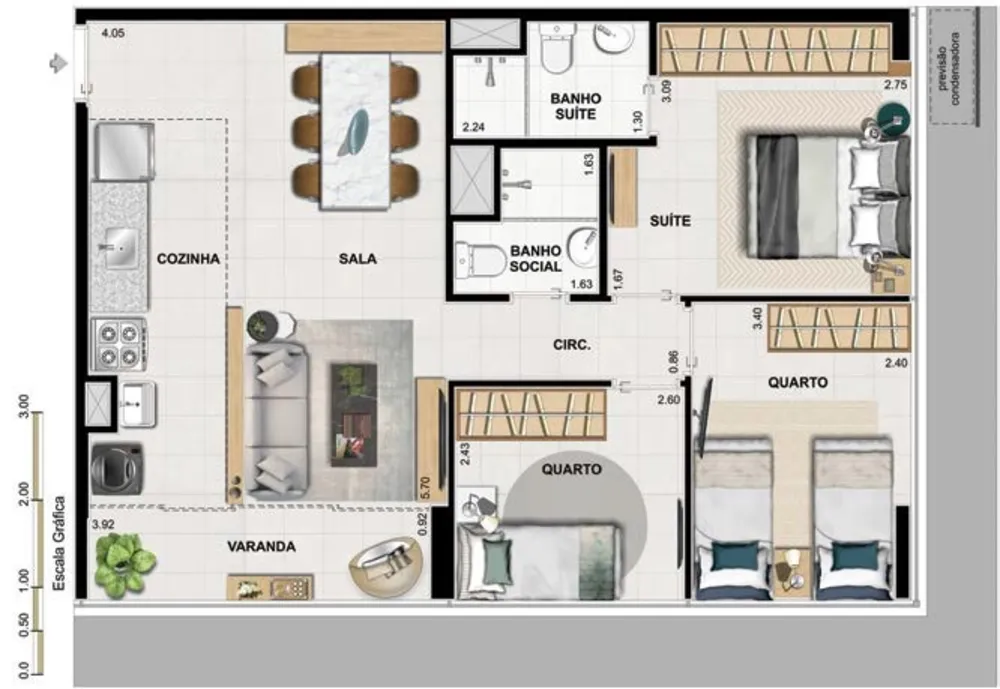 Apartamento, 3 quartos, 60 m² - Foto 66