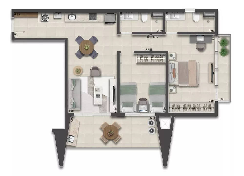 Apartamento, 1 quarto, 52 m² - Foto 64