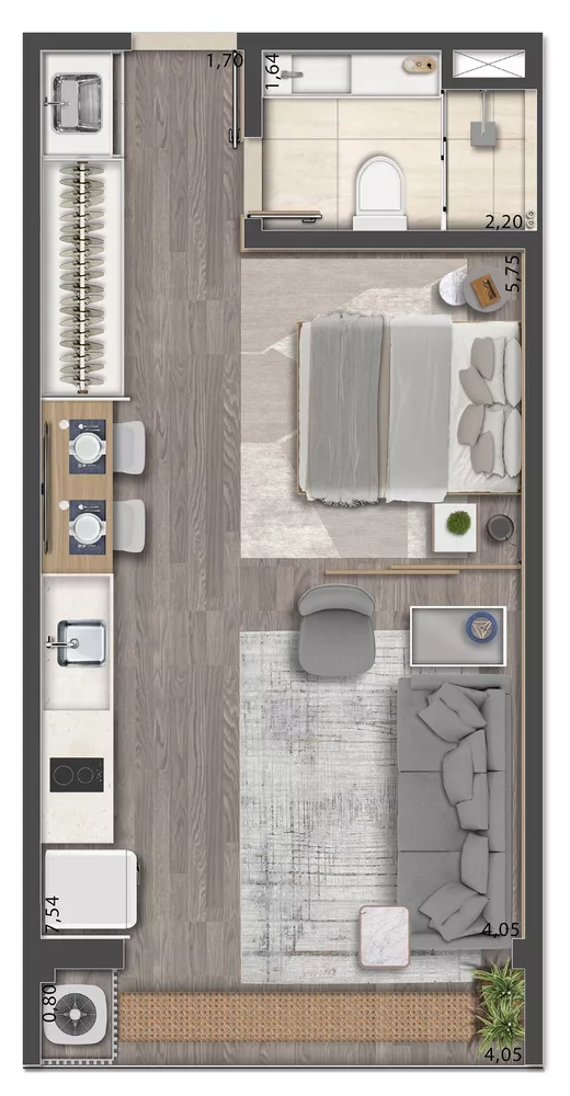 Apartamento, 1 quarto, 52 m² - Foto 49