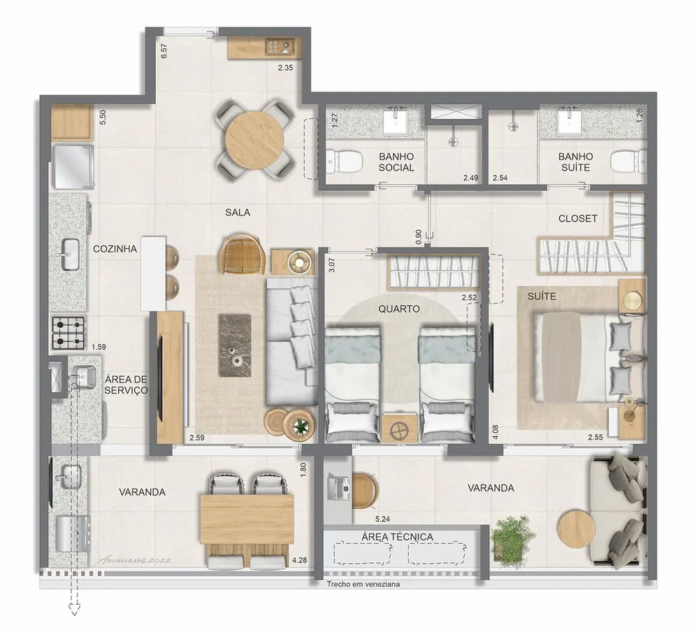 Apartamento, 3 quartos, 104 m² - Foto 64
