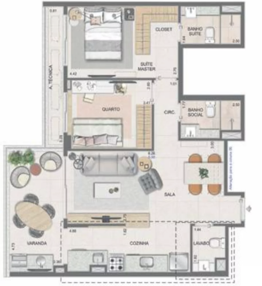 Apartamento, 2 quartos, 91 m² - Foto 6