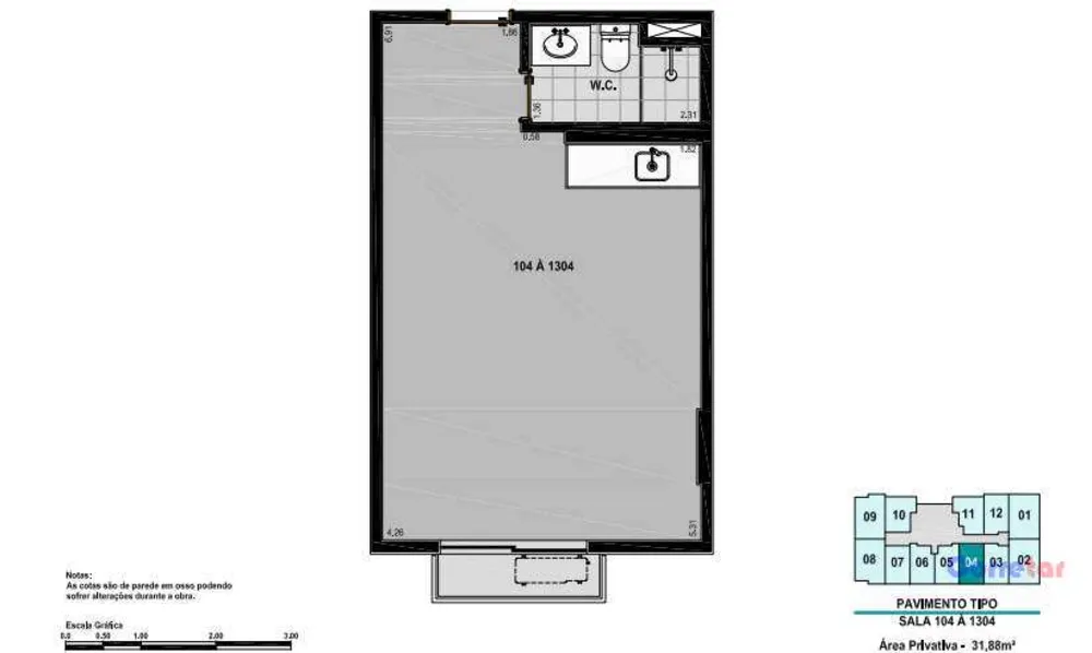Flat/Apart Hotel, 1 quarto, 32 m² - Foto 24