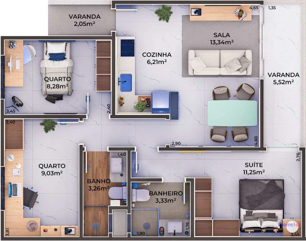 Casa, 2 quartos, 68 m² - Foto 4