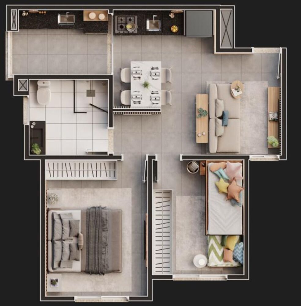 Apartamento, 2 quartos, 52 m² - Foto 3