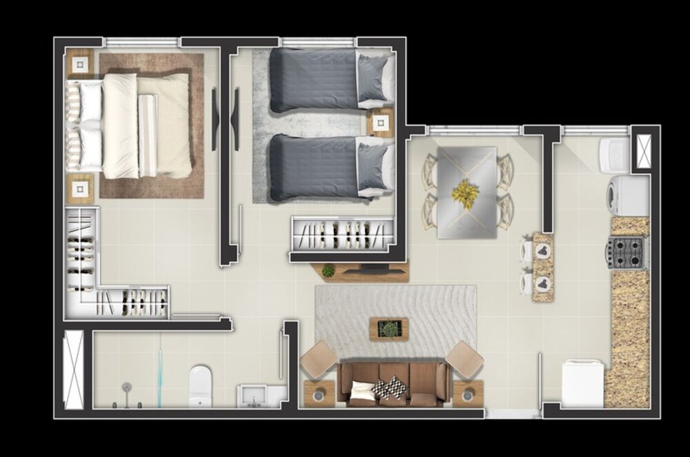 Apartamento, 2 quartos, 46 m² - Foto 9