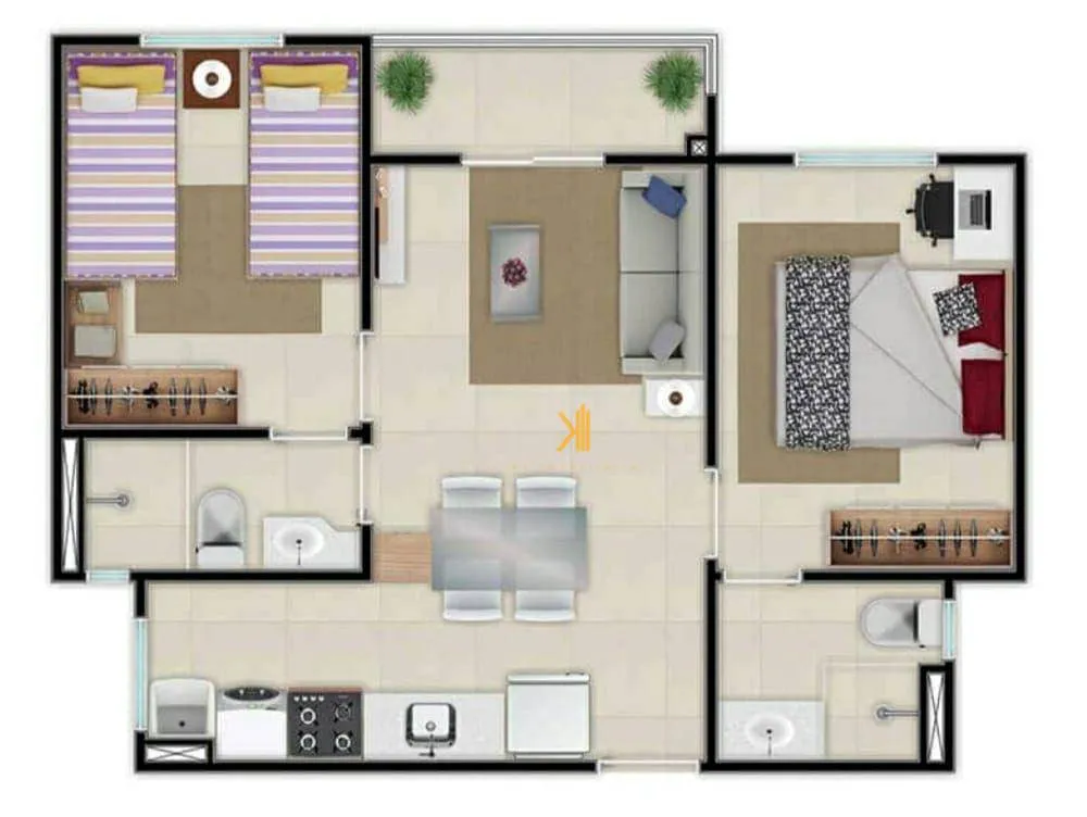 Apartamento, 2 quartos, 45 m² - Foto 3