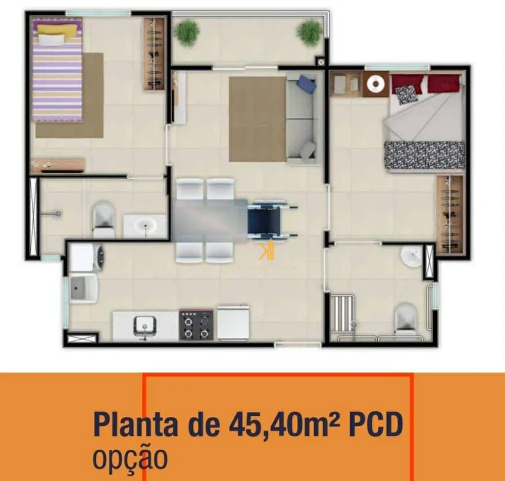 Apartamento, 2 quartos, 45 m² - Foto 4