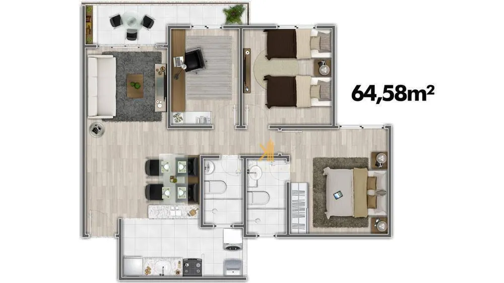 Apartamento, 3 quartos, 64 m² - Foto 3