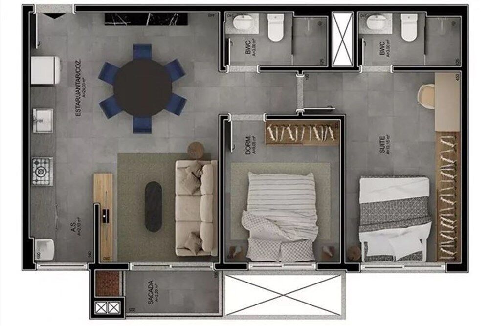 Apartamento à venda com 2 quartos, 69m² - Foto 3