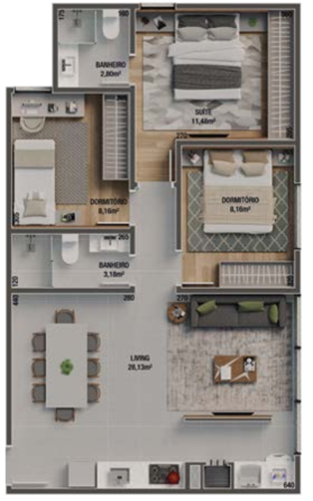 Apartamento à venda com 2 quartos, 64m² - Foto 8