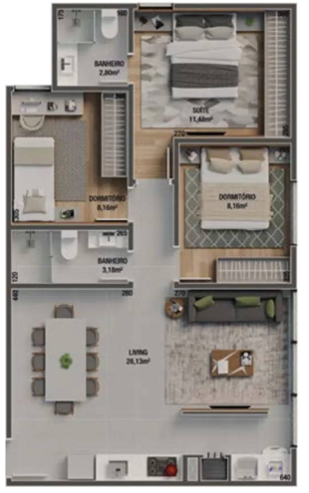 Apartamento, 2 quartos, 64 m² - Foto 12