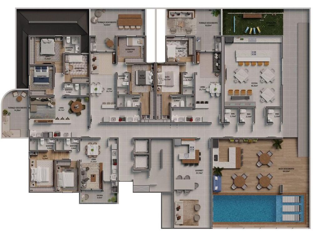 Apartamento à venda com 2 quartos, 64m² - Foto 3