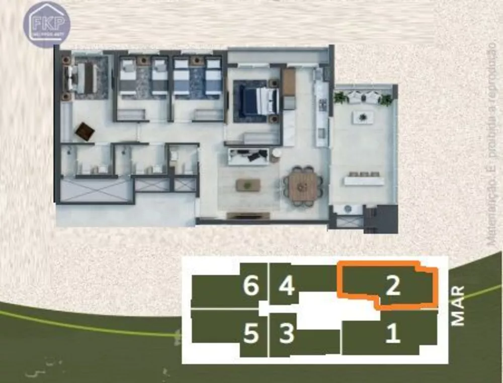 Apartamento à venda com 4 quartos, 124m² - Foto 2