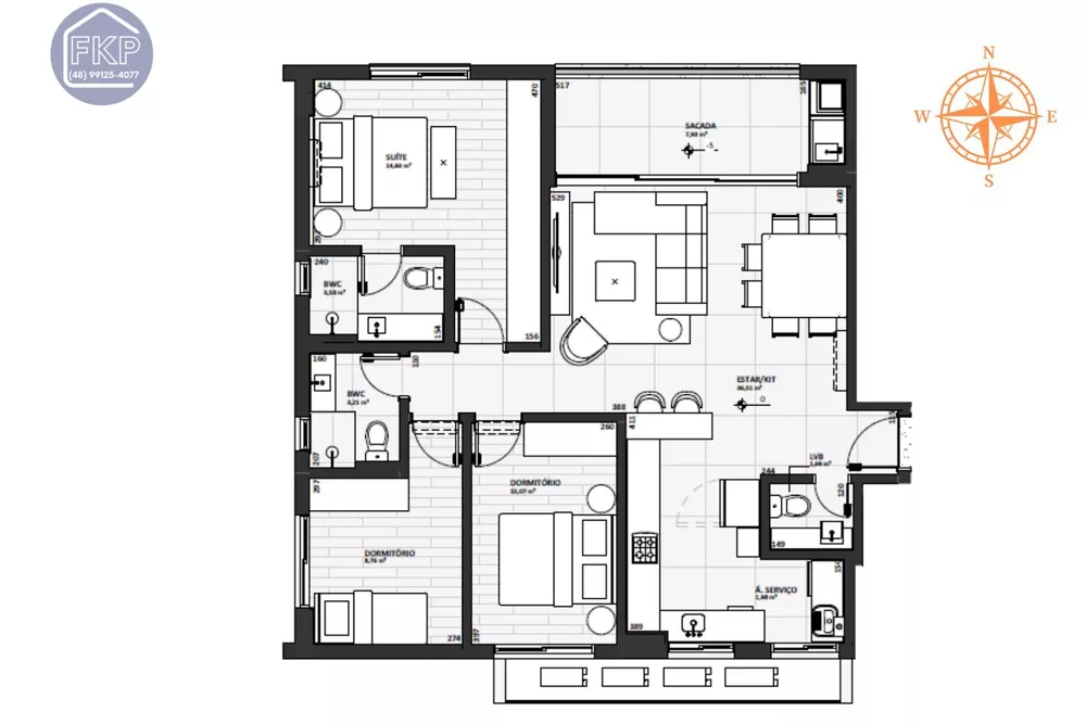 Apartamento à venda com 3 quartos, 107m² - Foto 4