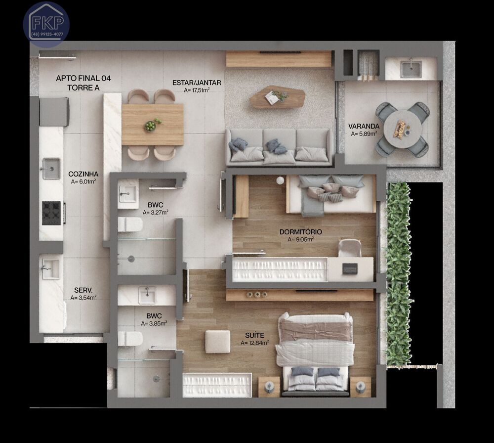 Apartamento à venda com 2 quartos, 77m² - Foto 1