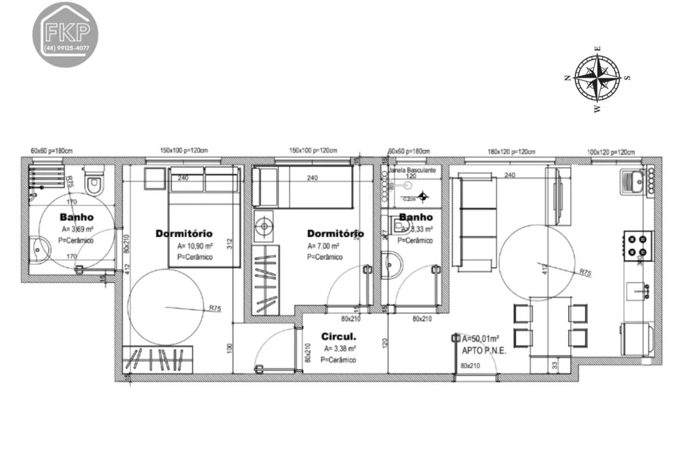 Apartamento à venda com 2 quartos, 50m² - Foto 4