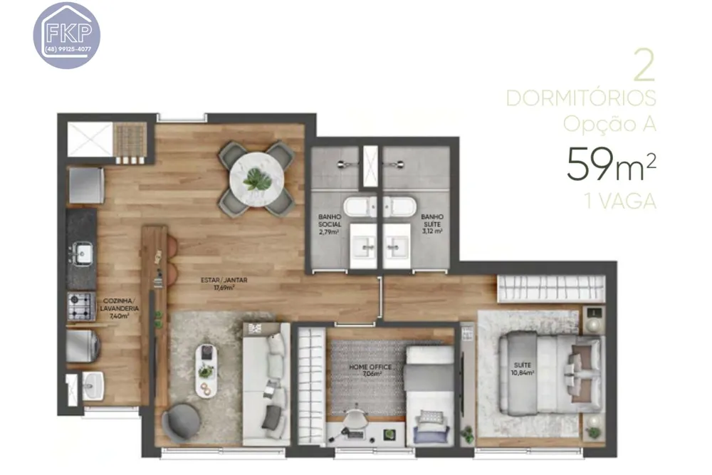 Apartamento, 2 quartos, 59 m² - Foto 4
