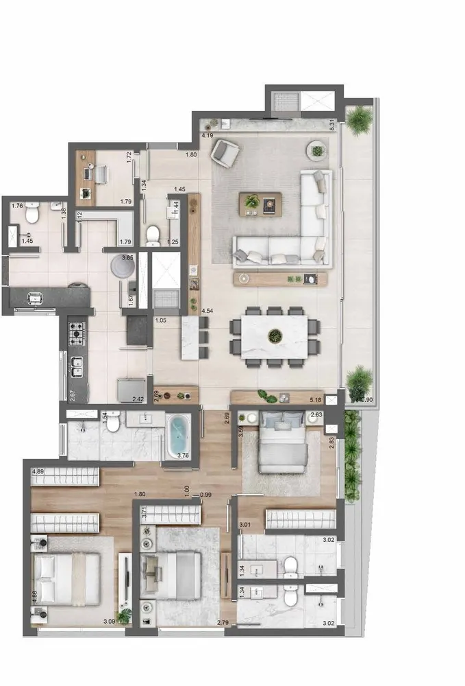 Apartamento, 3 quartos, 178 m² - Foto 3