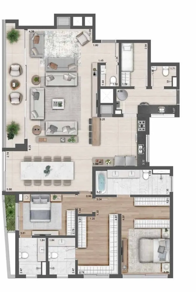 Apartamento, 3 quartos, 178 m² - Foto 1
