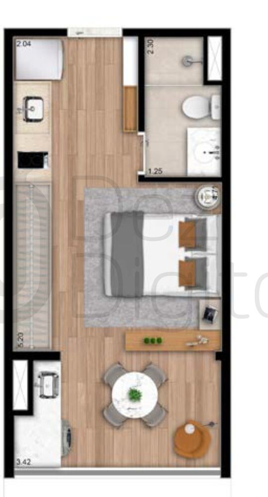 Apartamento, 1 quarto, 26 m² - Foto 2