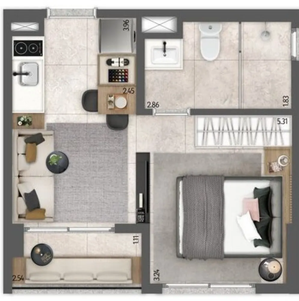 Apartamento, 1 quarto, 26 m² - Foto 5