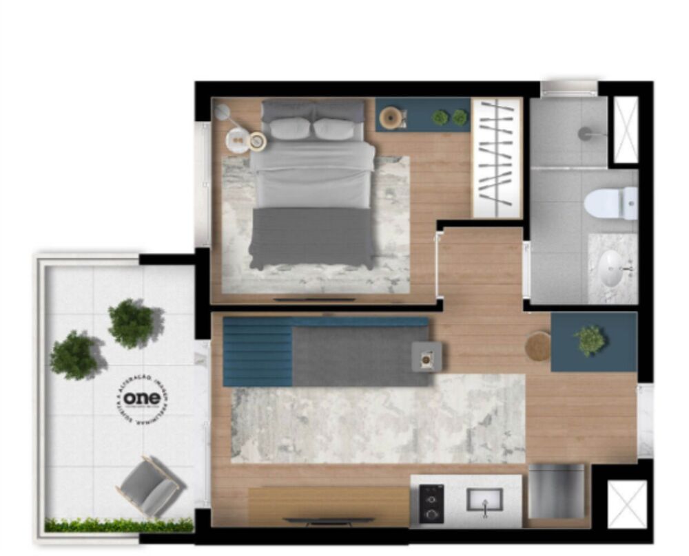 Apartamento, 1 quarto, 27 m² - Foto 1