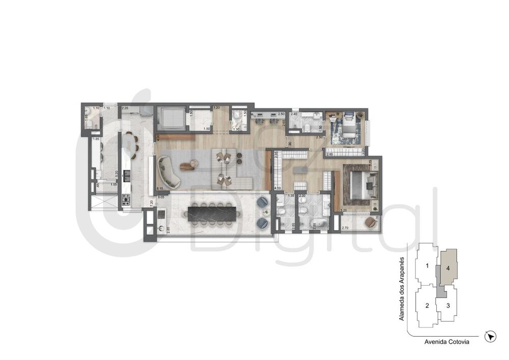 Apartamento, 3 quartos, 183 m² - Foto 3