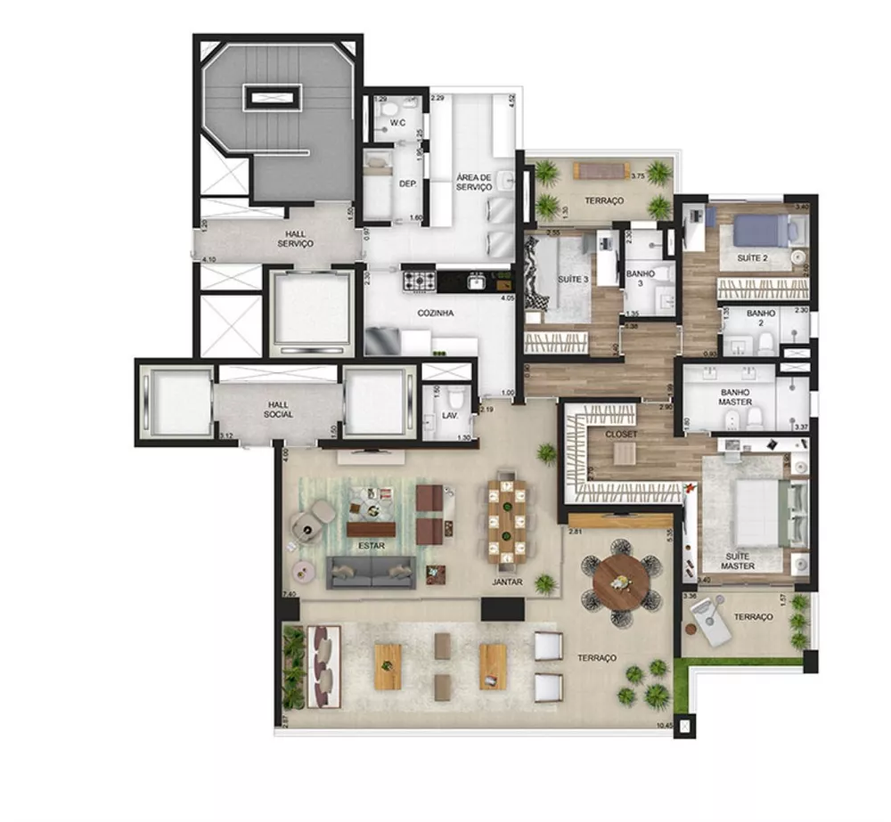 Apartamento à venda com 3 quartos, 208m² - Foto 7