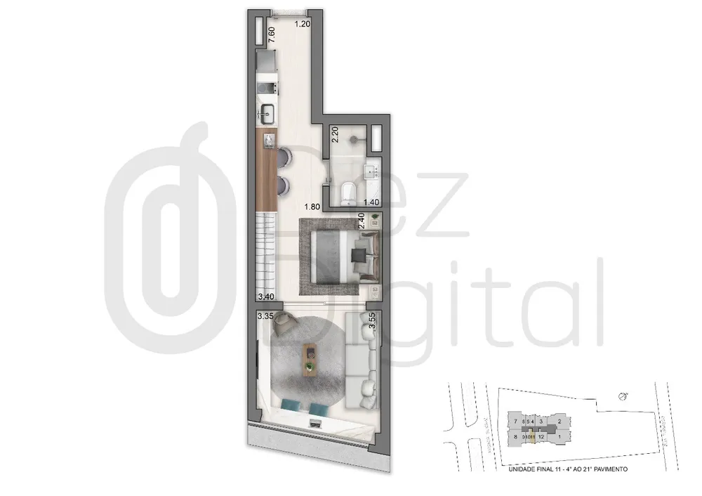 Apartamento, 1 quarto, 29 m² - Foto 11