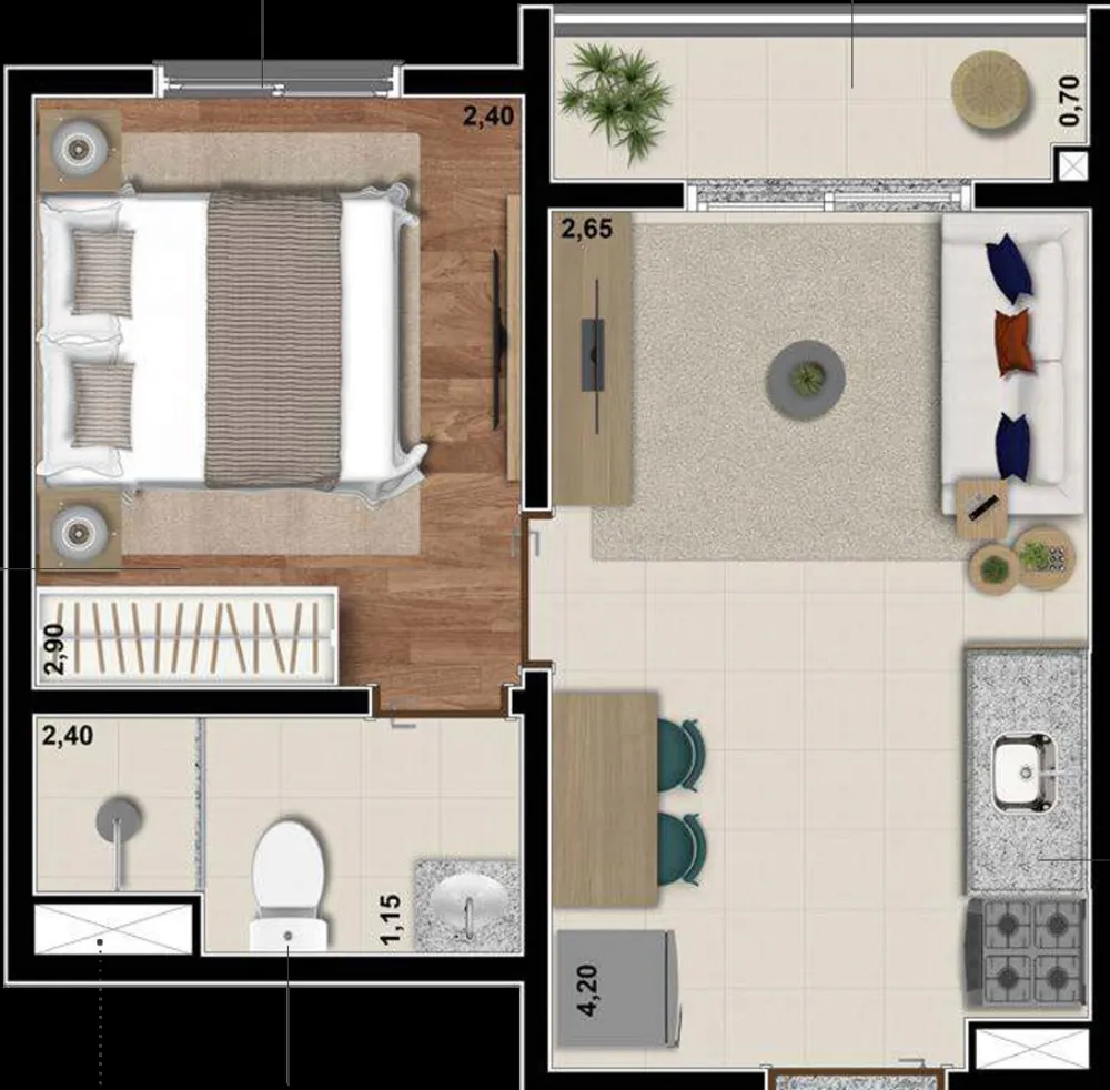 Apartamento, 1 quarto, 24 m² - Foto 10