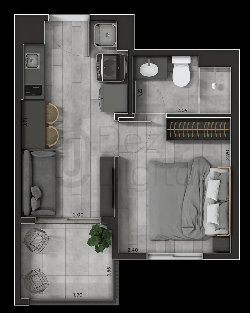 Apartamento, 1 quarto, 24 m² - Foto 7