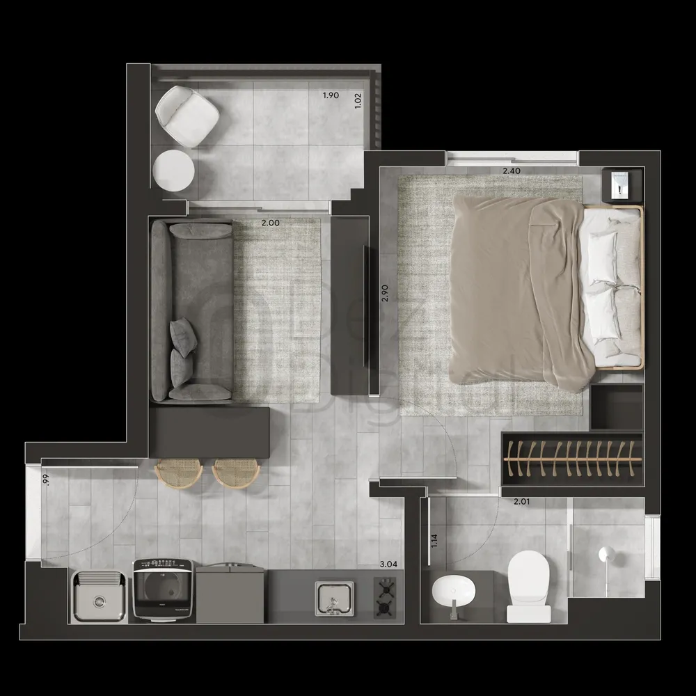 Apartamento, 1 quarto, 24 m² - Foto 9