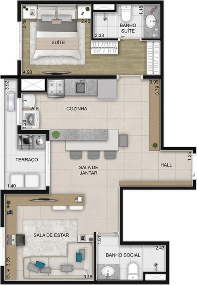 Apartamento, 2 quartos, 55 m² - Foto 4