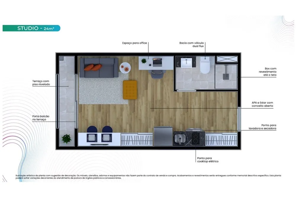 Apartamento, 1 quarto, 24 m² - Foto 3