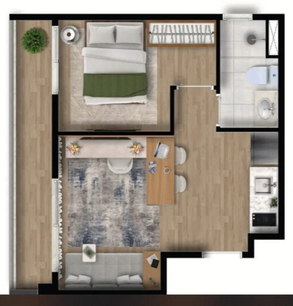 Apartamento, 1 quarto, 28 m² - Foto 1