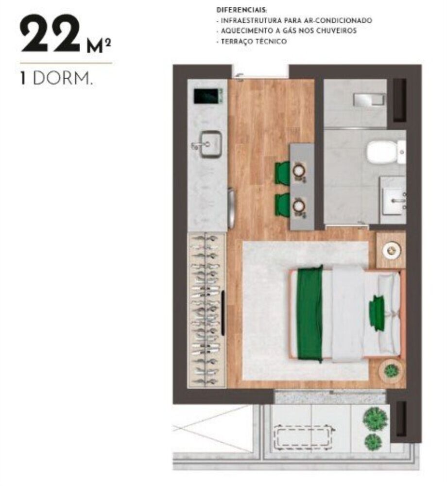Apartamento, 2 quartos, 40 m² - Foto 4