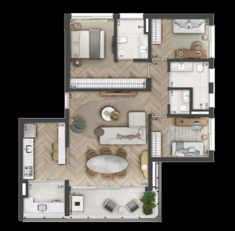 Cobertura, 3 quartos, 221 m² - Foto 7