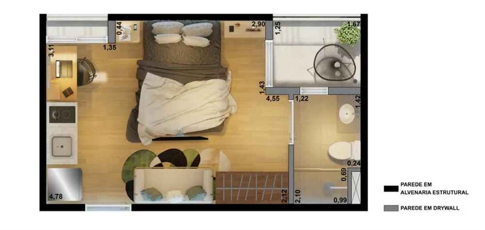 Apartamento, 1 quarto, 41 m² - Foto 15