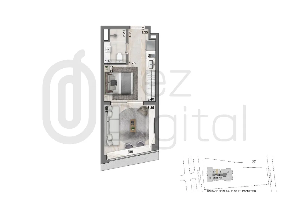 Apartamento, 1 quarto, 55 m² - Foto 16