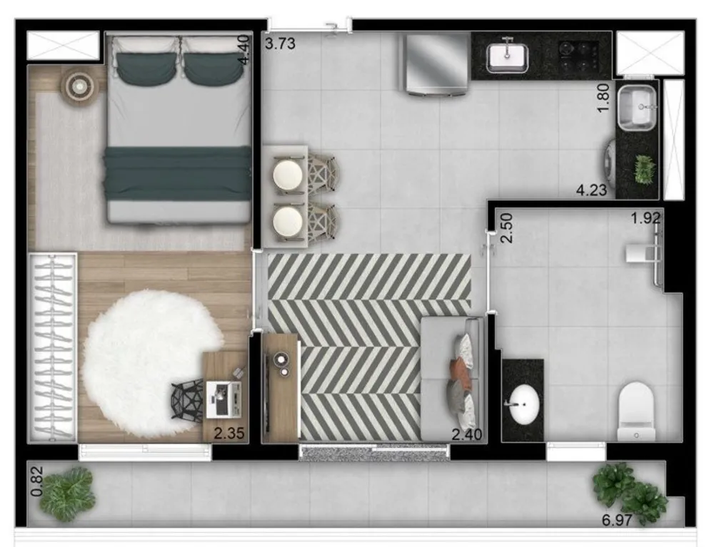 Apartamento, 1 quarto, 39 m² - Foto 5