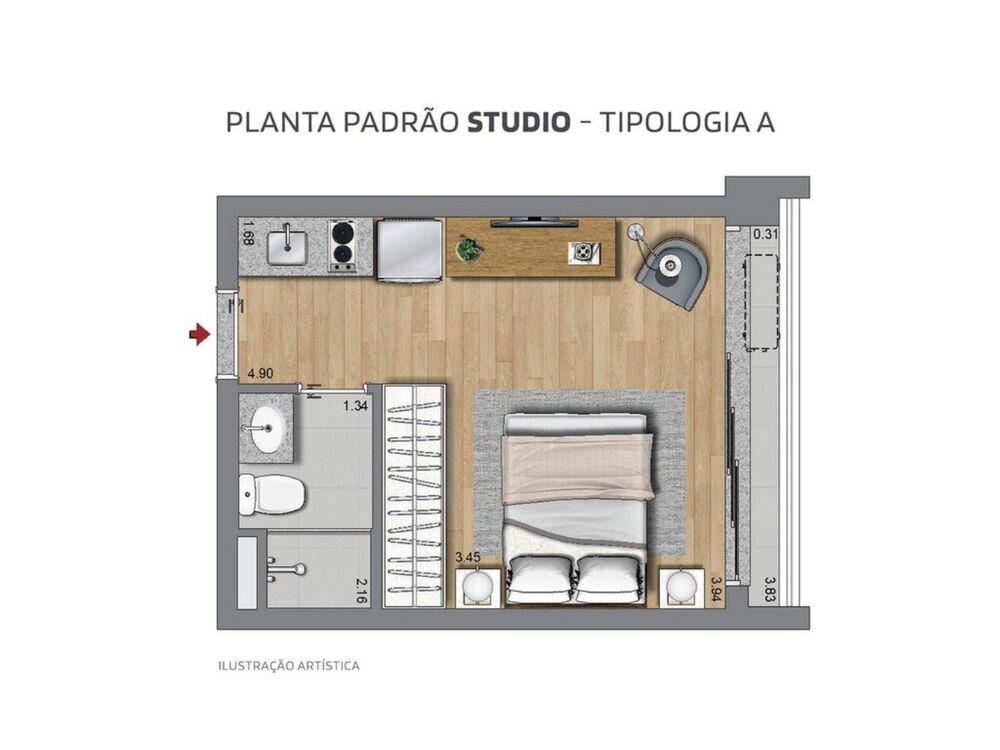 Apartamento, 2 quartos, 41 m² - Foto 3