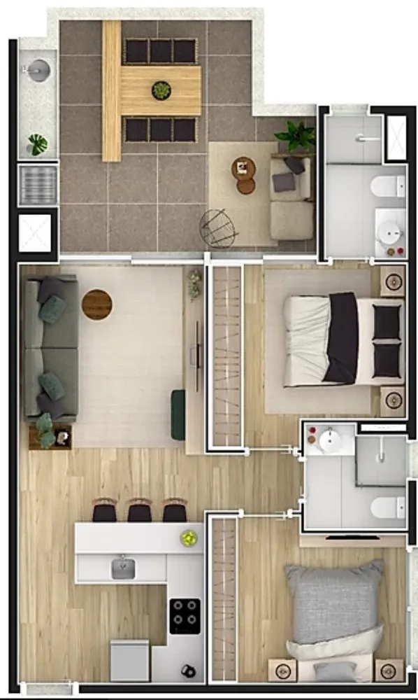 Apartamento, 2 quartos, 52 m² - Foto 4