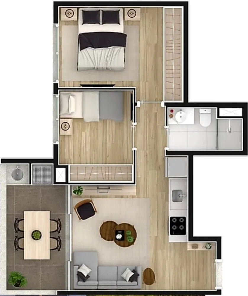 Apartamento, 2 quartos, 52 m² - Foto 3
