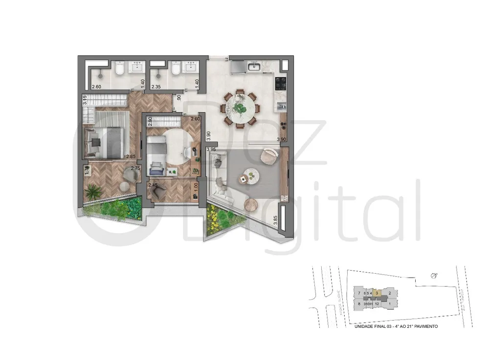 Apartamento, 2 quartos, 77 m² - Foto 6