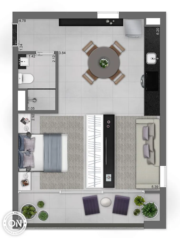 Apartamento, 1 quarto, 33 m² - Foto 2