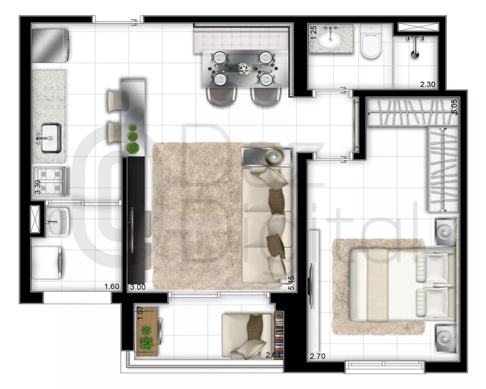 Apartamento, 1 quarto, 50 m² - Foto 17