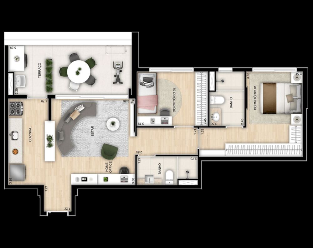 Apartamento, 2 quartos, 100 m² - Foto 4