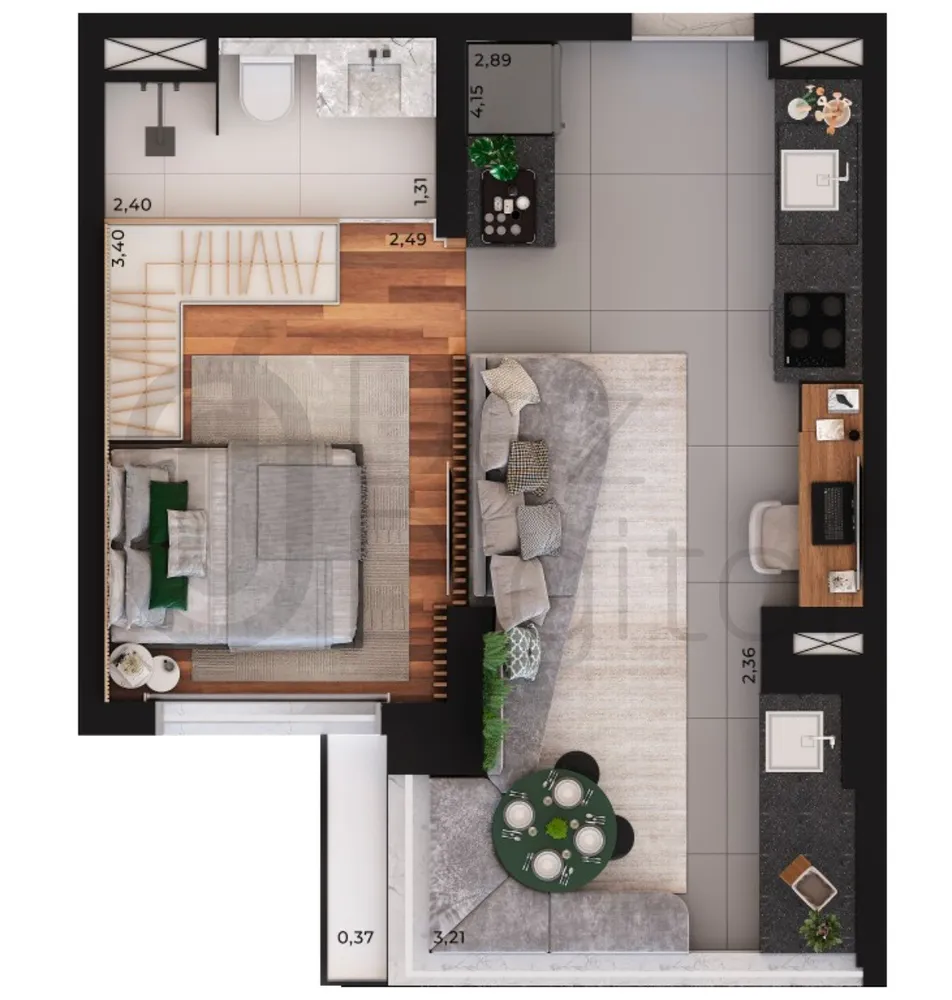 Apartamento, 1 quarto, 37 m² - Foto 6