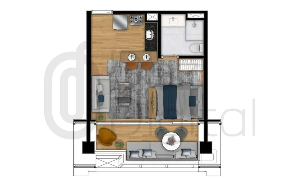 Apartamento, 1 quarto, 51 m² - Foto 1