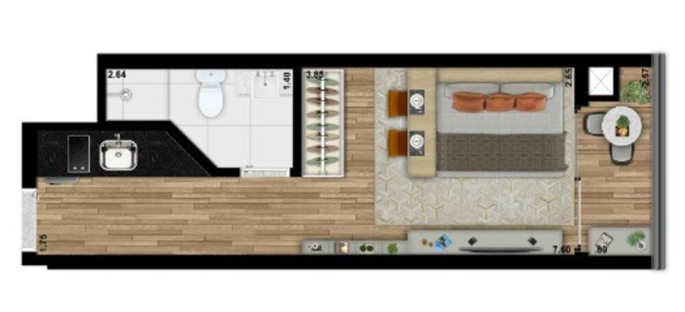 Apartamento, 1 quarto, 24 m² - Foto 7
